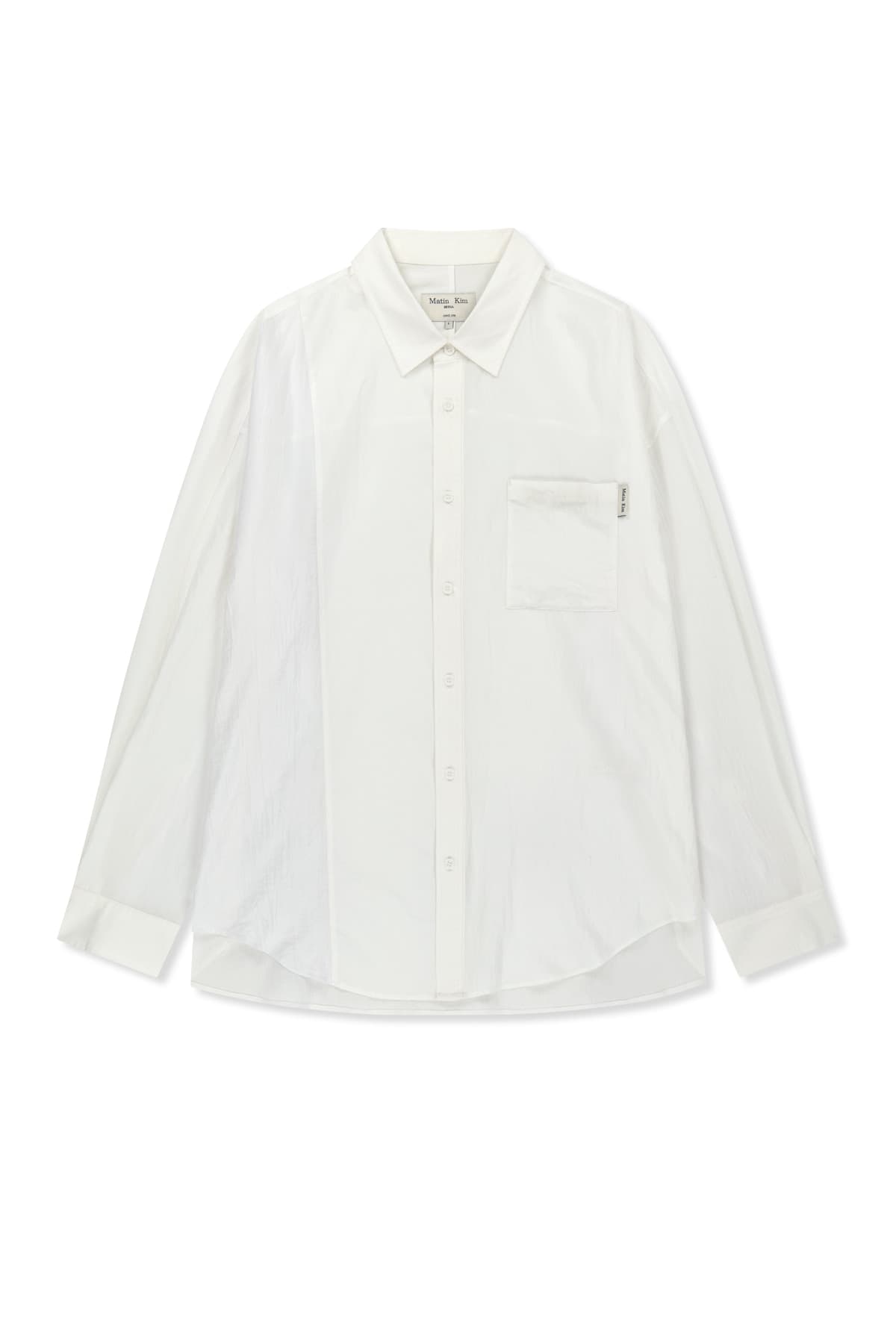 MIXED PANEL OVER FIT SHIRT IN WHITE