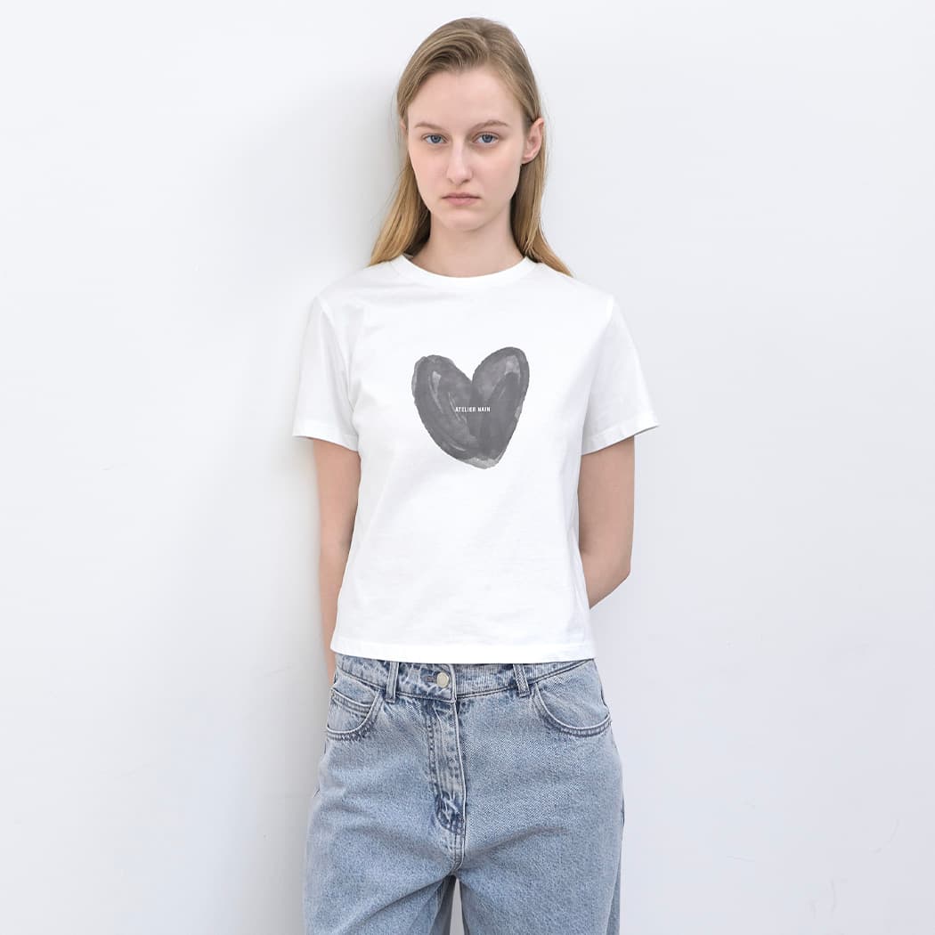 (T-7222)LOGO HEART STANDARD FIT TEE