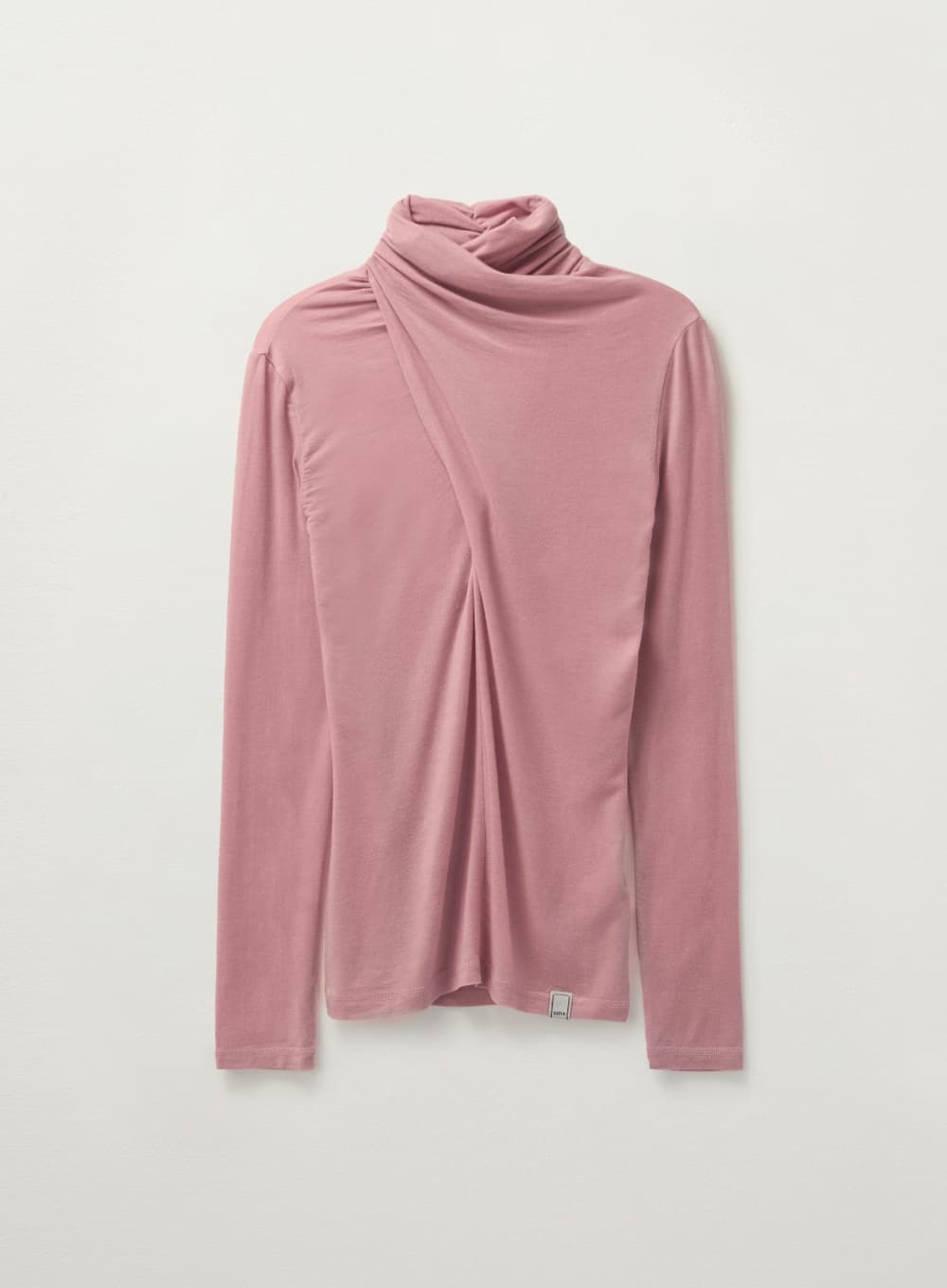 (W) Crossed Turtle Neck Long Sleeve - Pink