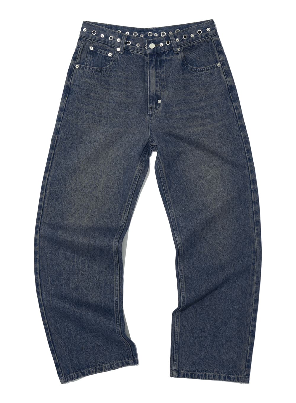 METAL POINTED WAIST JEANS_DARK SAND