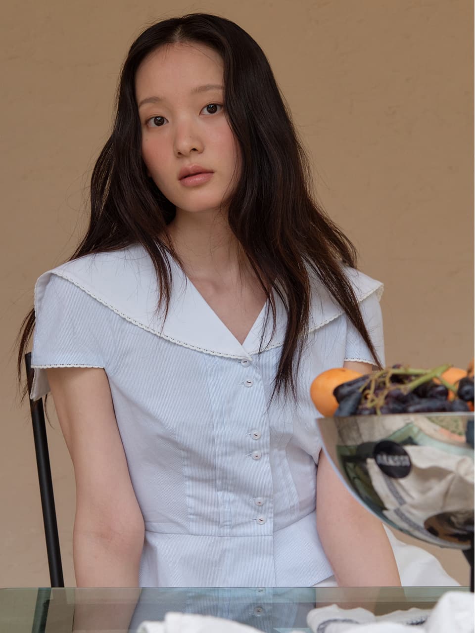 Summer Sailor Peplum Blouse