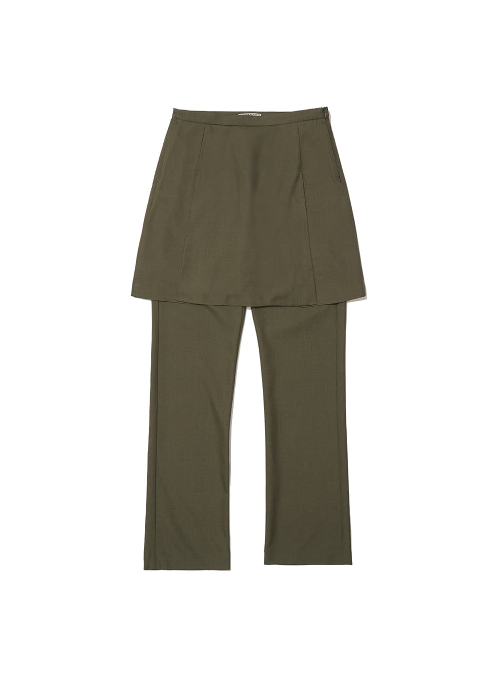 3 IN 1 LAYERED SKIRT PANTS_KHAKI GREEN