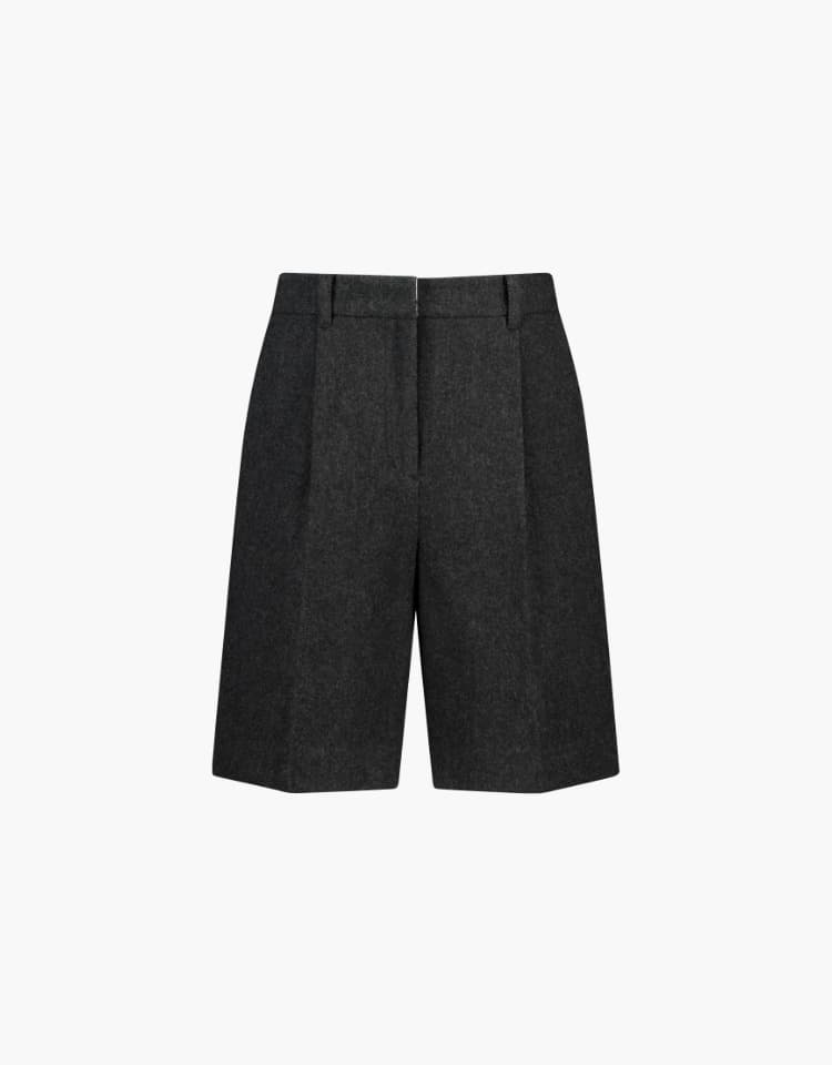 wool half pants - charcoal