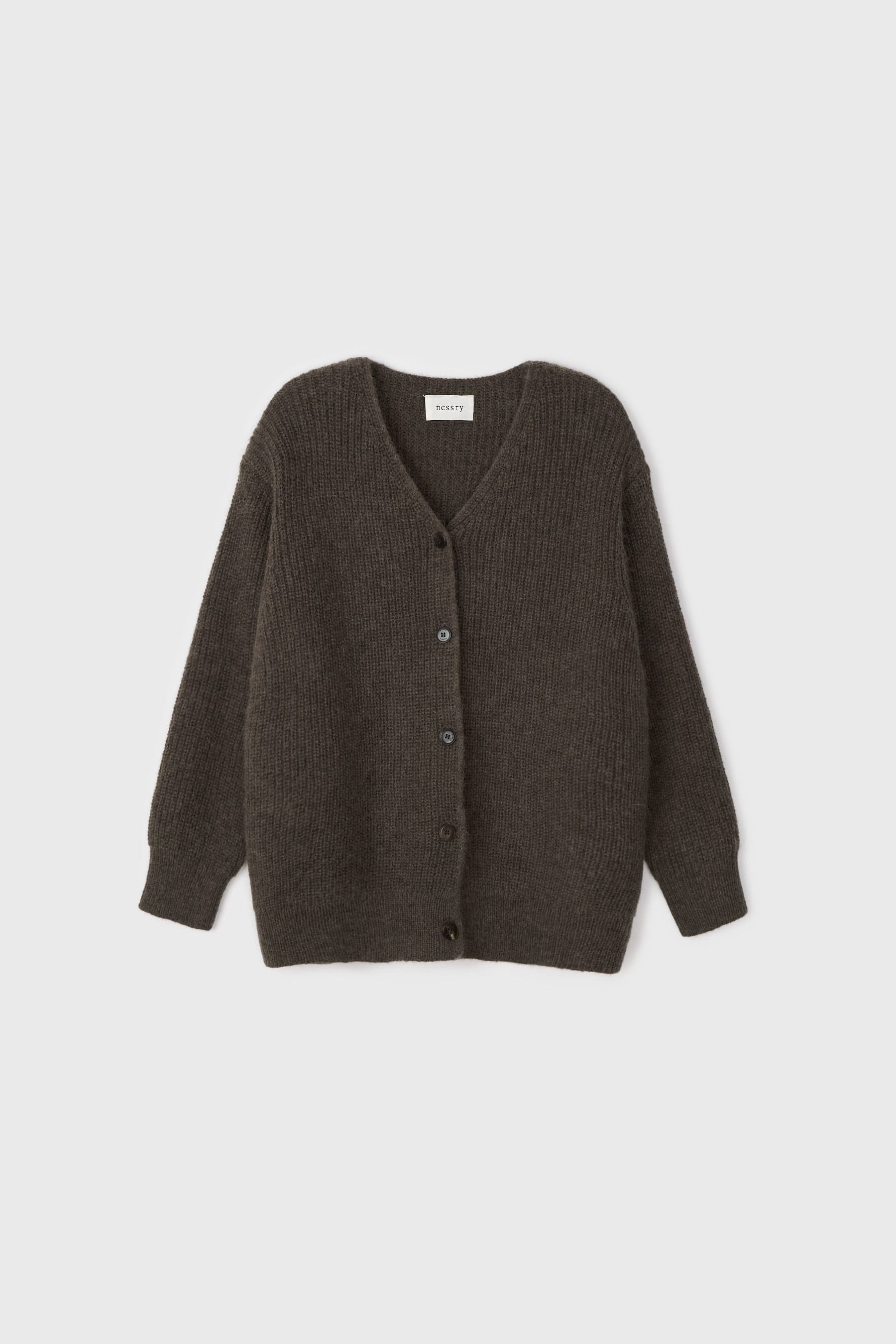 Mohair Button Cardigan (Brown)