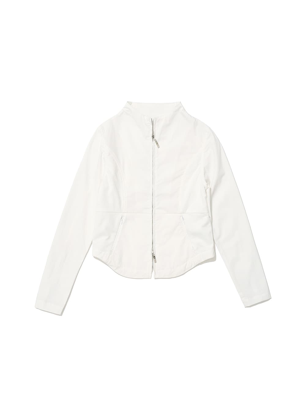 MESH LAYER ZIP-UP JACKET_WHITE