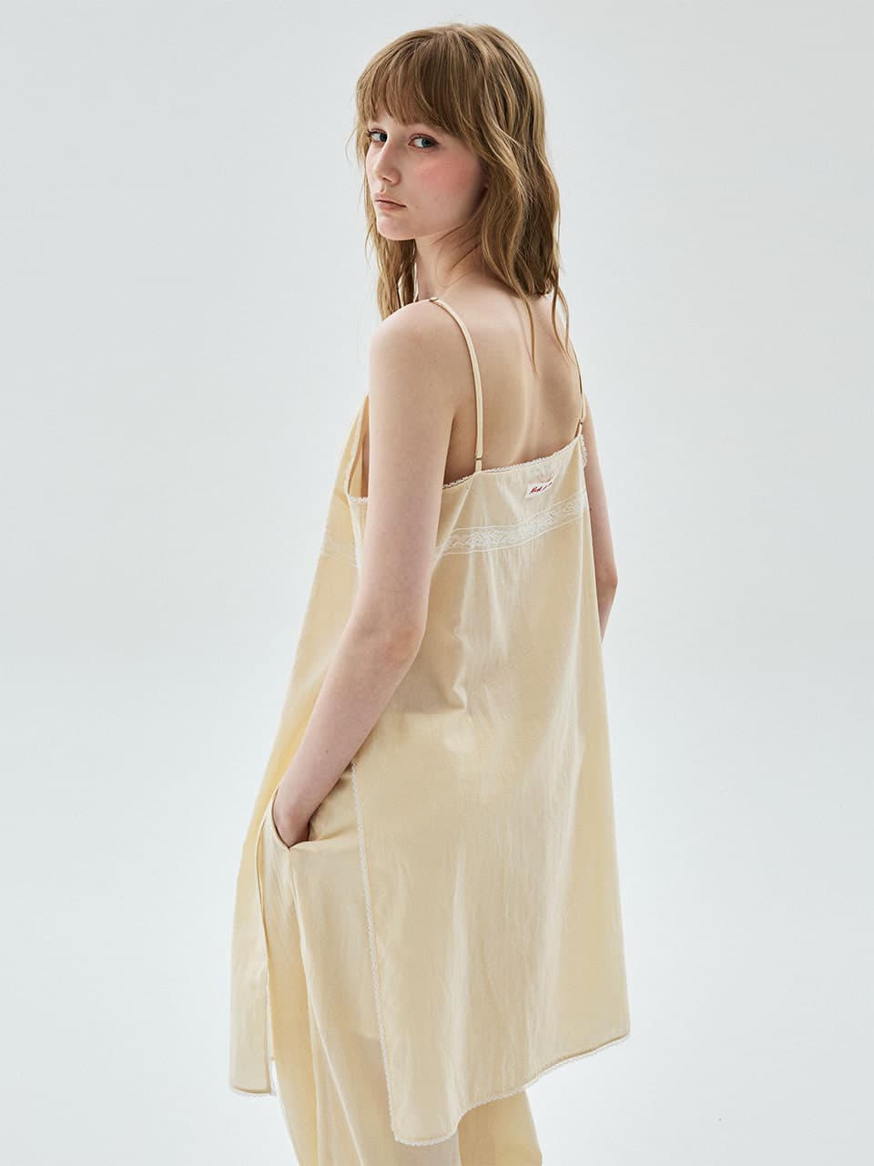 SHEER COTTON SLEEVELESS DRESS LACE_CREAM