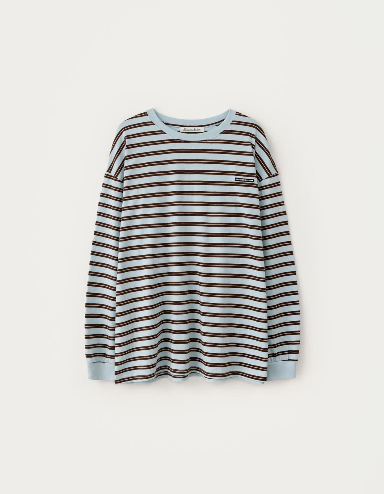 Wappen Stripe Long Top - Light Blue