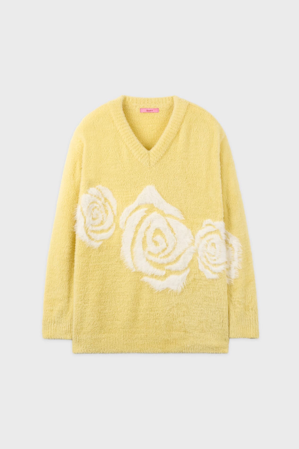 Sarahs Moon X Hairy Rose V-Neck Knit (Yellow)