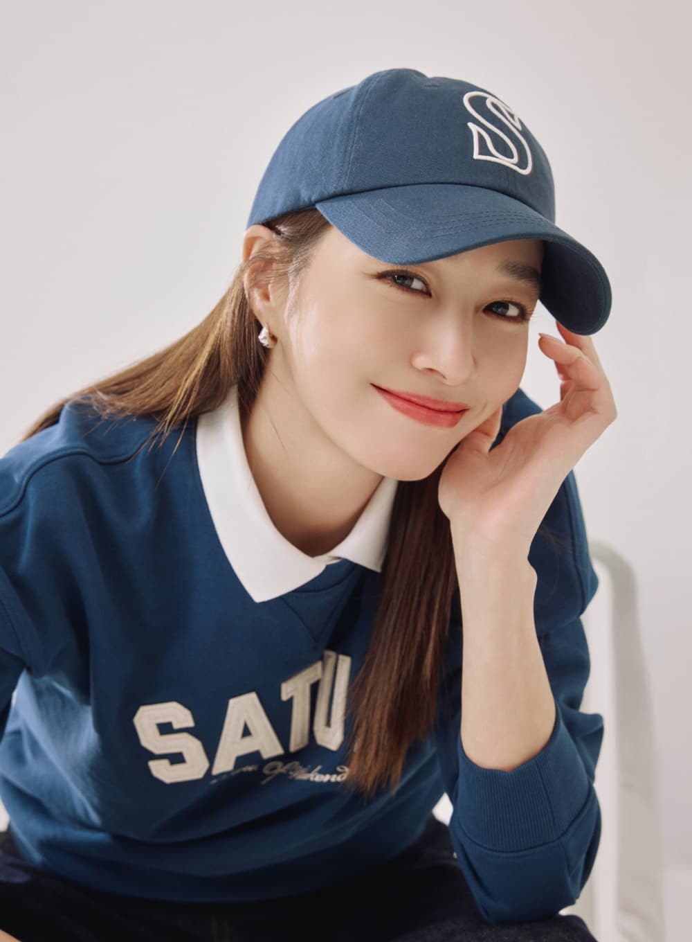 S Logo Vintage Casual Ball Cap - Navy