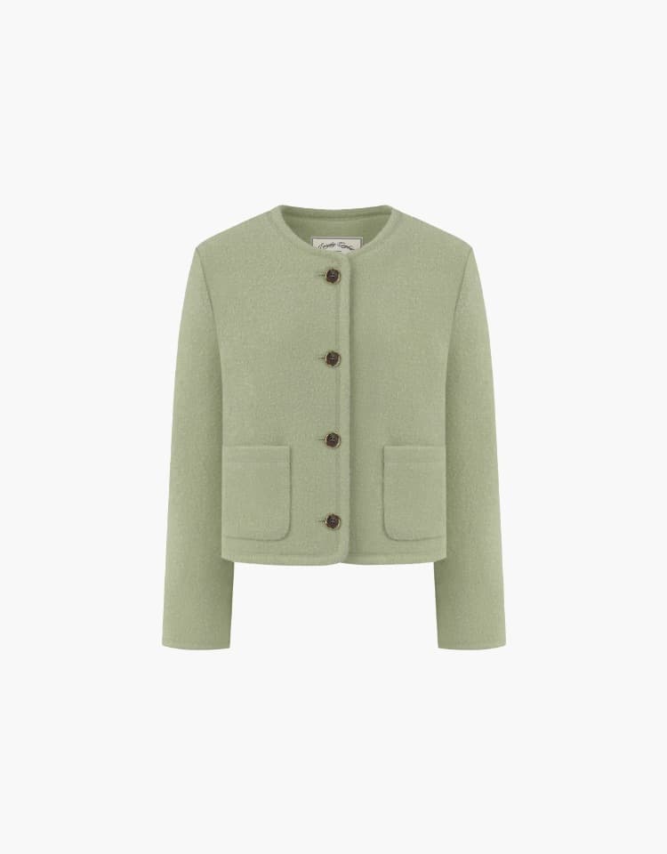 wool crop jacket - mint
