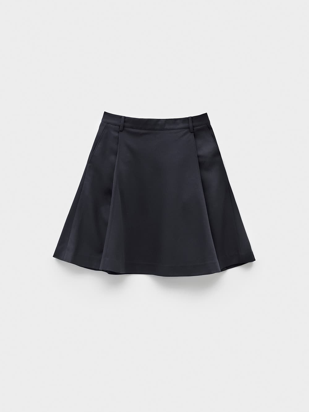 Flared Midi Skirt_Navy