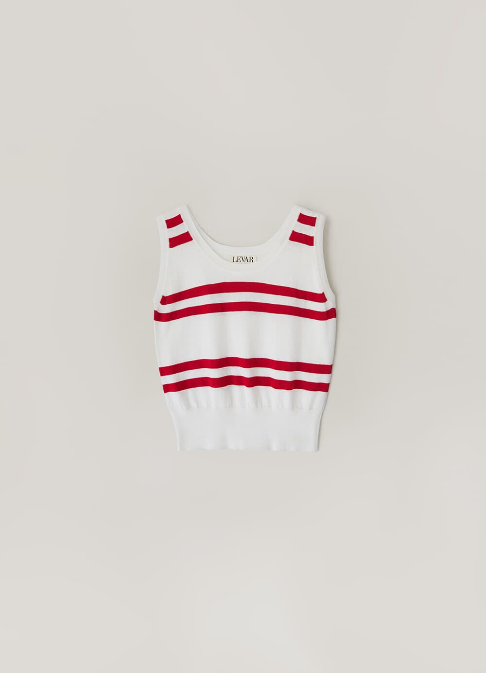 Organic Cotton Stripe Knit Sleeveless - White/Red