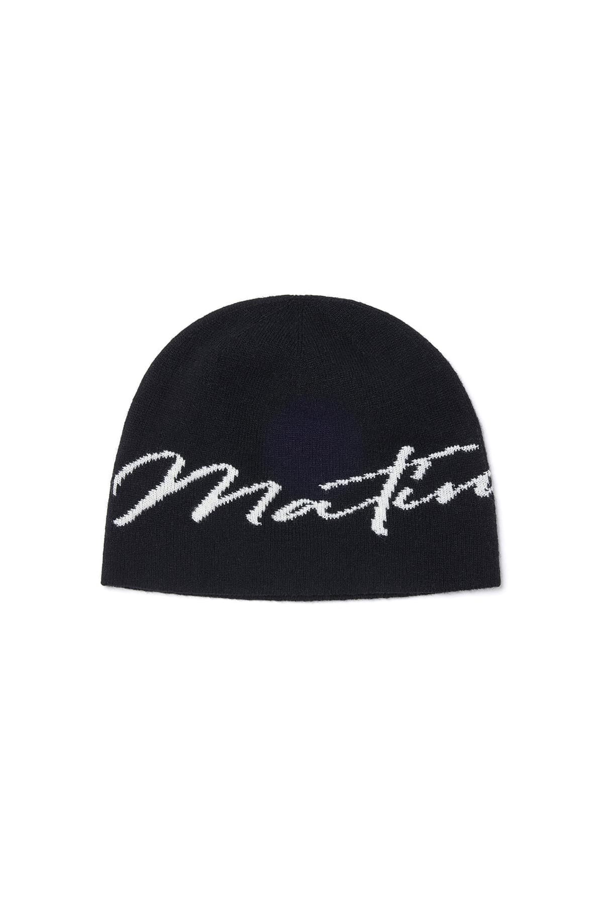MATIN LOGO SCRIPT BEANIE IN BLACK