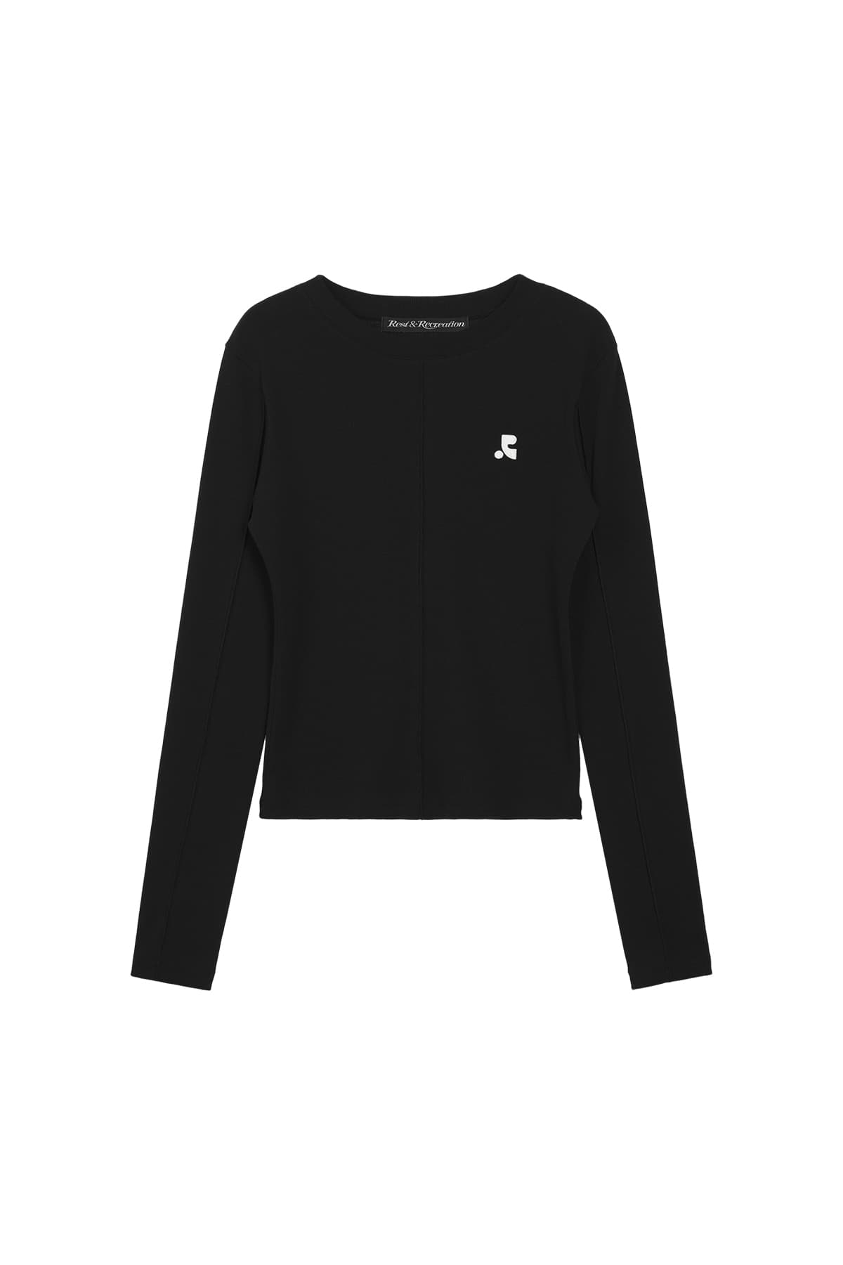 RIB CUTTING TOP - BLACK