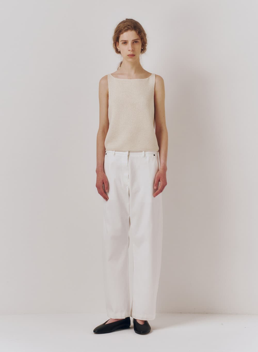 Washed Cotton Pants White