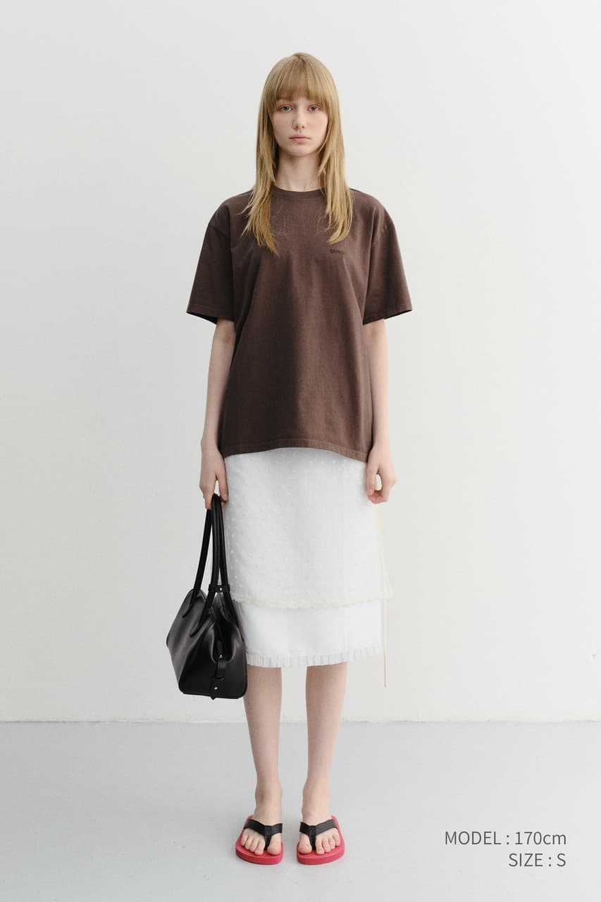 UNISEX GARMENT DYED T-SHIRT BROWN_UDTS6B146W2