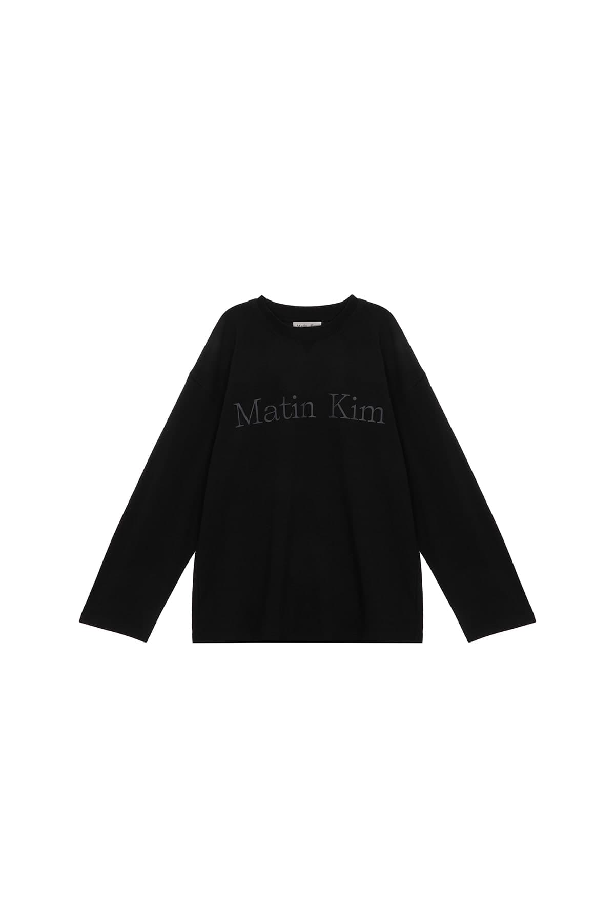 MATIN LOGO TYPO LONG SLEEVE TOP IN BLACK