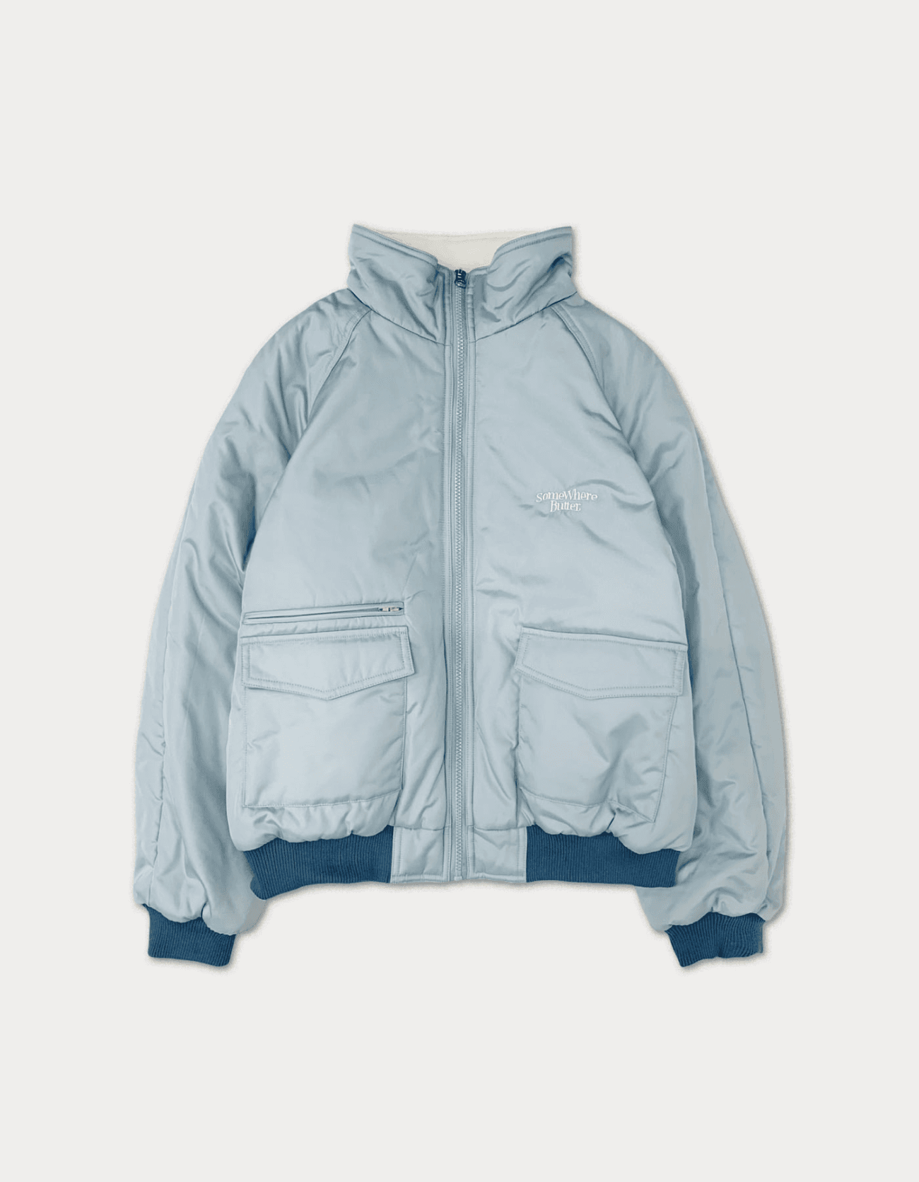 Pocket padding jumper - light blue