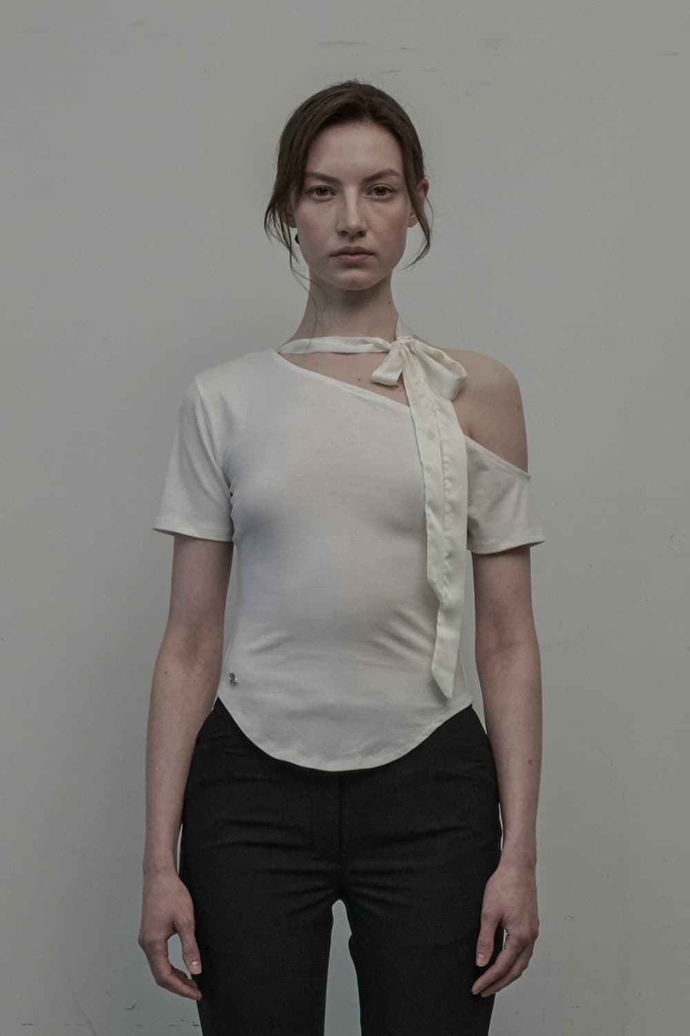 Sheer Scarf T-Shirt - White