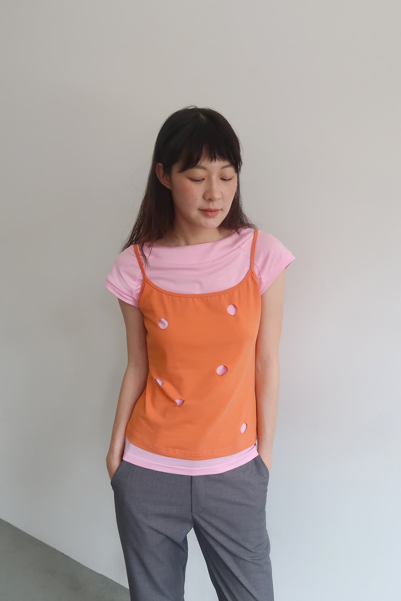 BOAT NECK CAP SLEEVE T-SHIRT_PINK