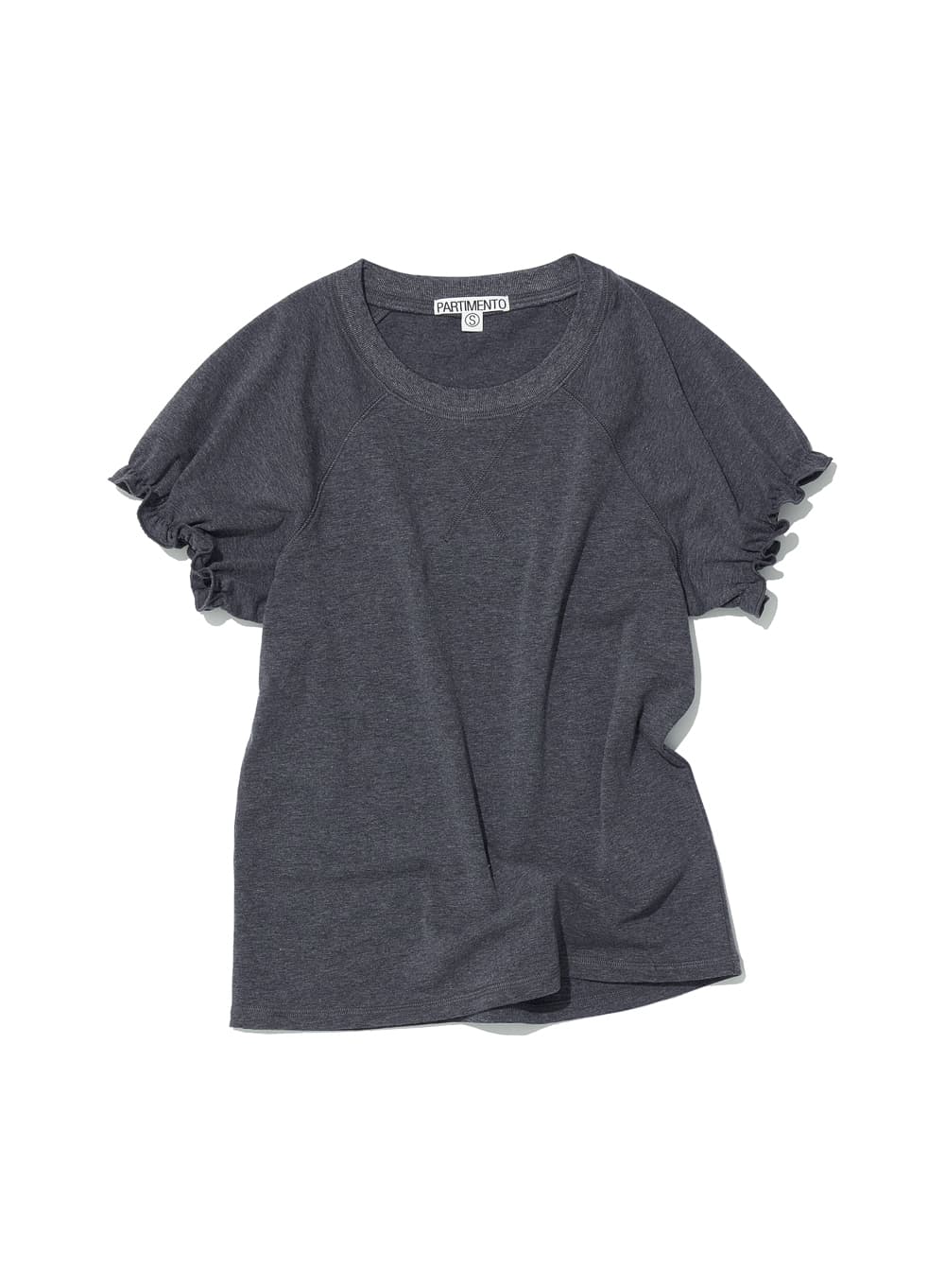 RAGLAN PUFF SHORT SLEEVE TEE_CHARCOAL MELANGE
