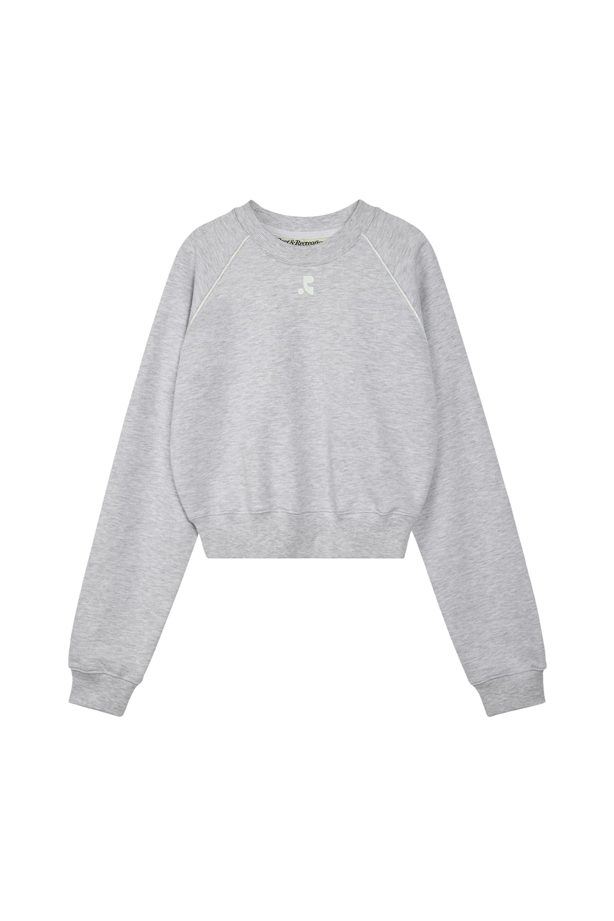 CROPPED RAGLAN SWEATSHIRT - LIGHT GREY