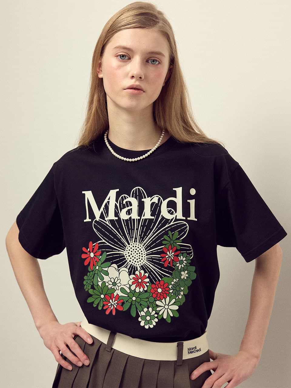 TSHIRT FLOWERMARDI JARDIN_BLACK IVORY