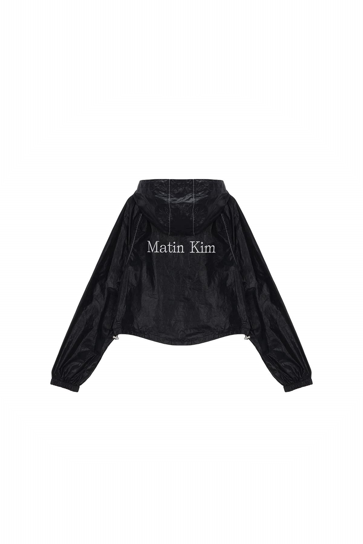 MATIN CROP HOODY COATING JUMPER IN BLACK