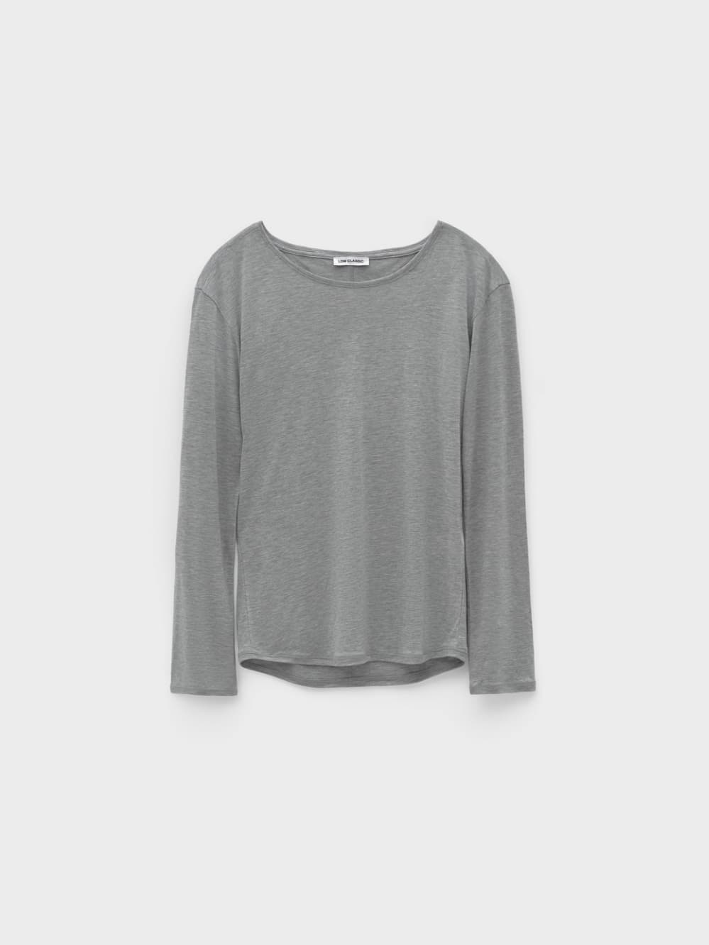 Sheer Long Sleeve T-Shirt_Melange Grey