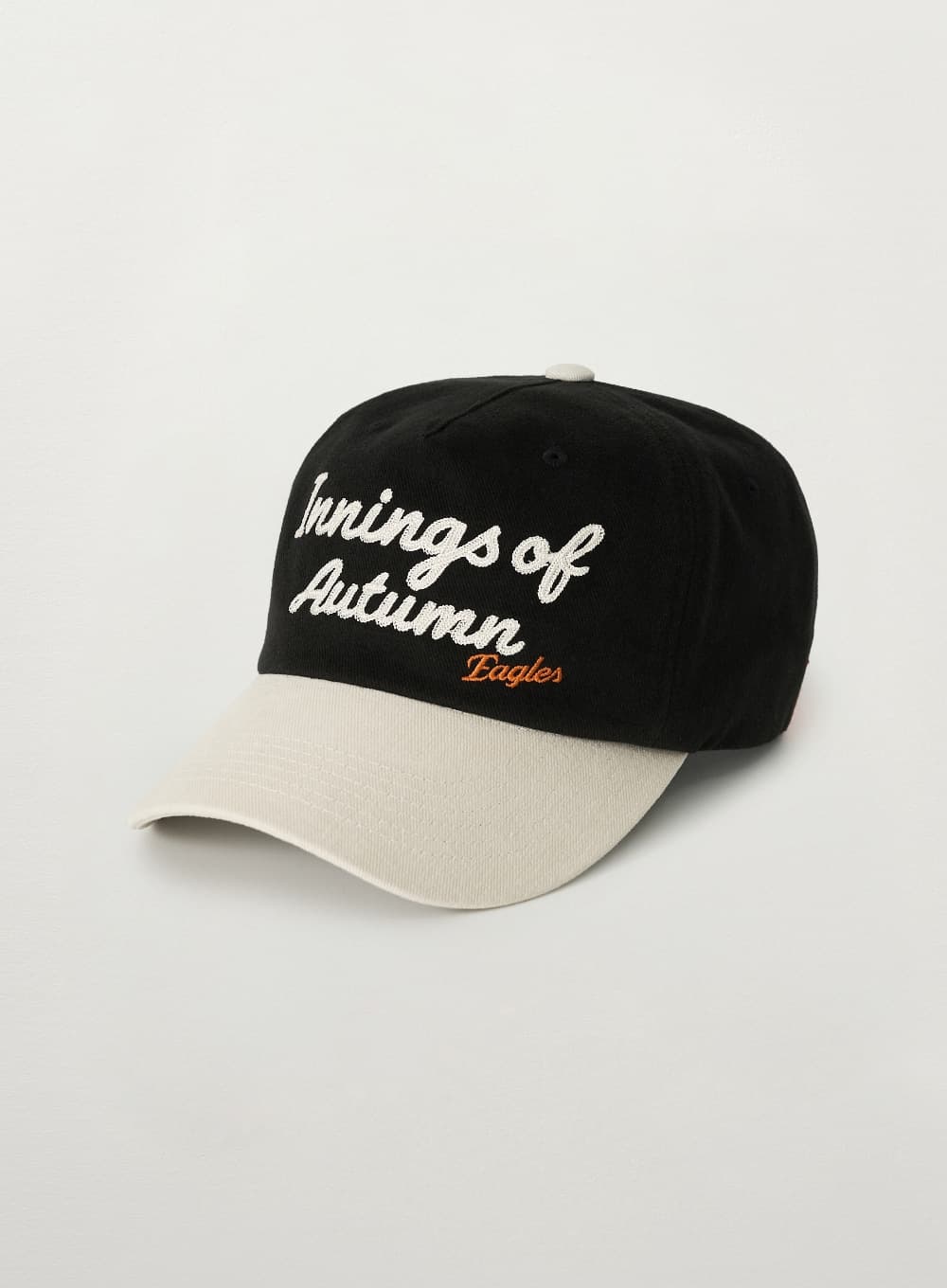 Satur x Hanwha Eagles Typo Graphic 5 Panel Ball Cap - Black
