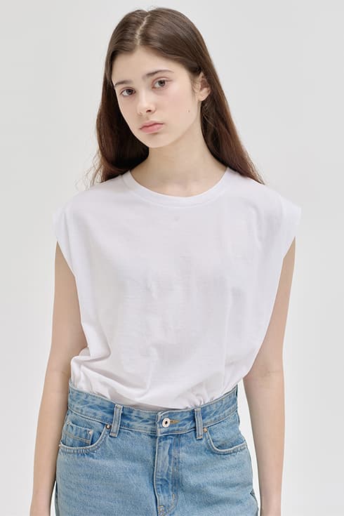 25N crew neck sleeveless t-shirts [2colors]