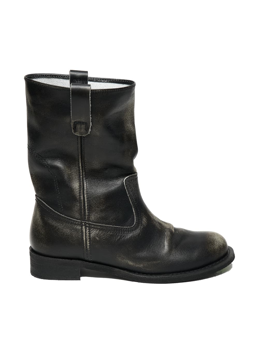 WRINKLED LEATHER PECOS BOOTS_BLACK