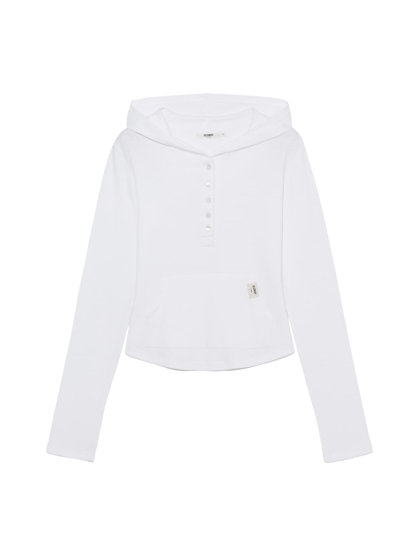 G FINE BUTTON HOODIE (WHITE)