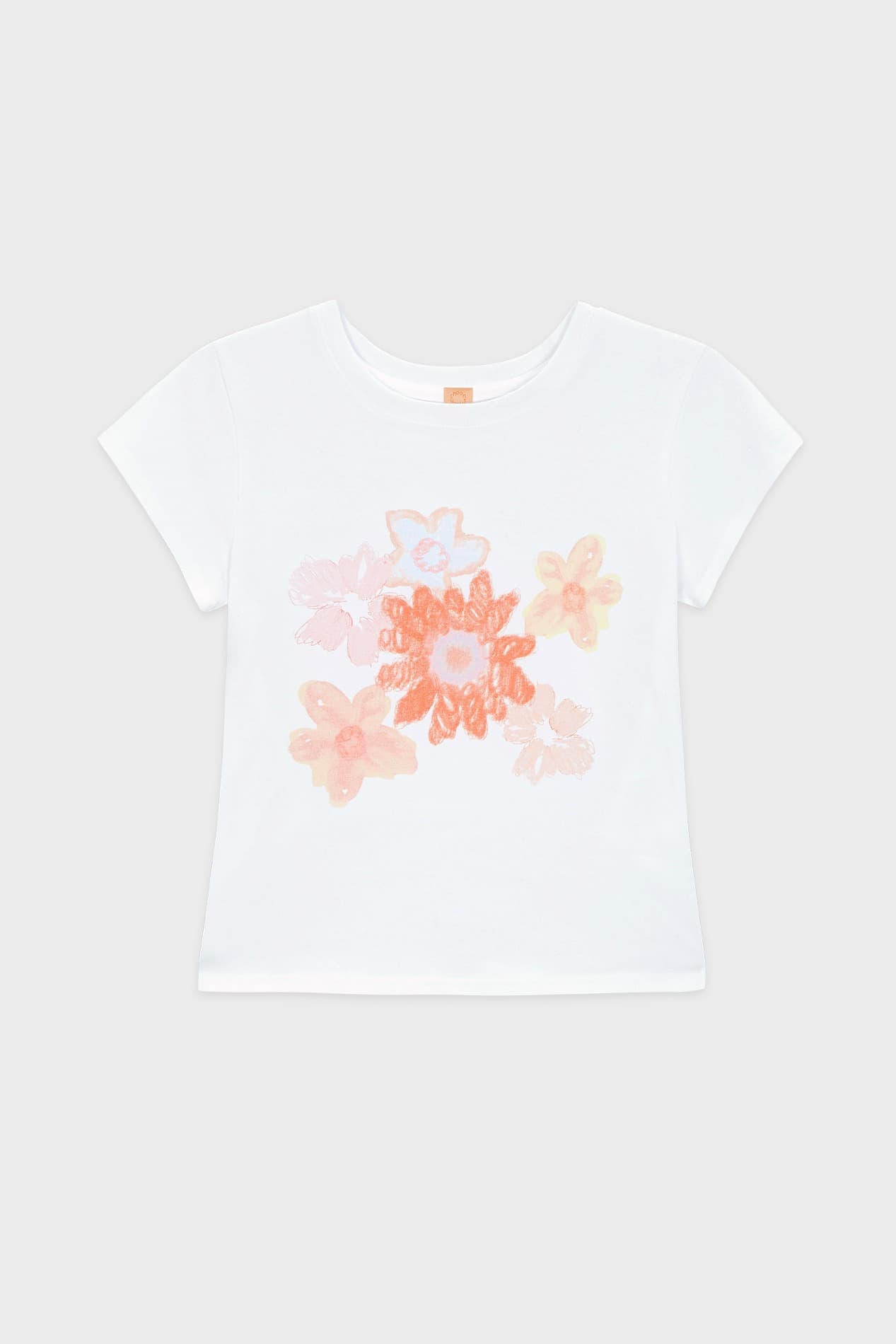 Flower Cap Sleeve T-Shirt (Pink)