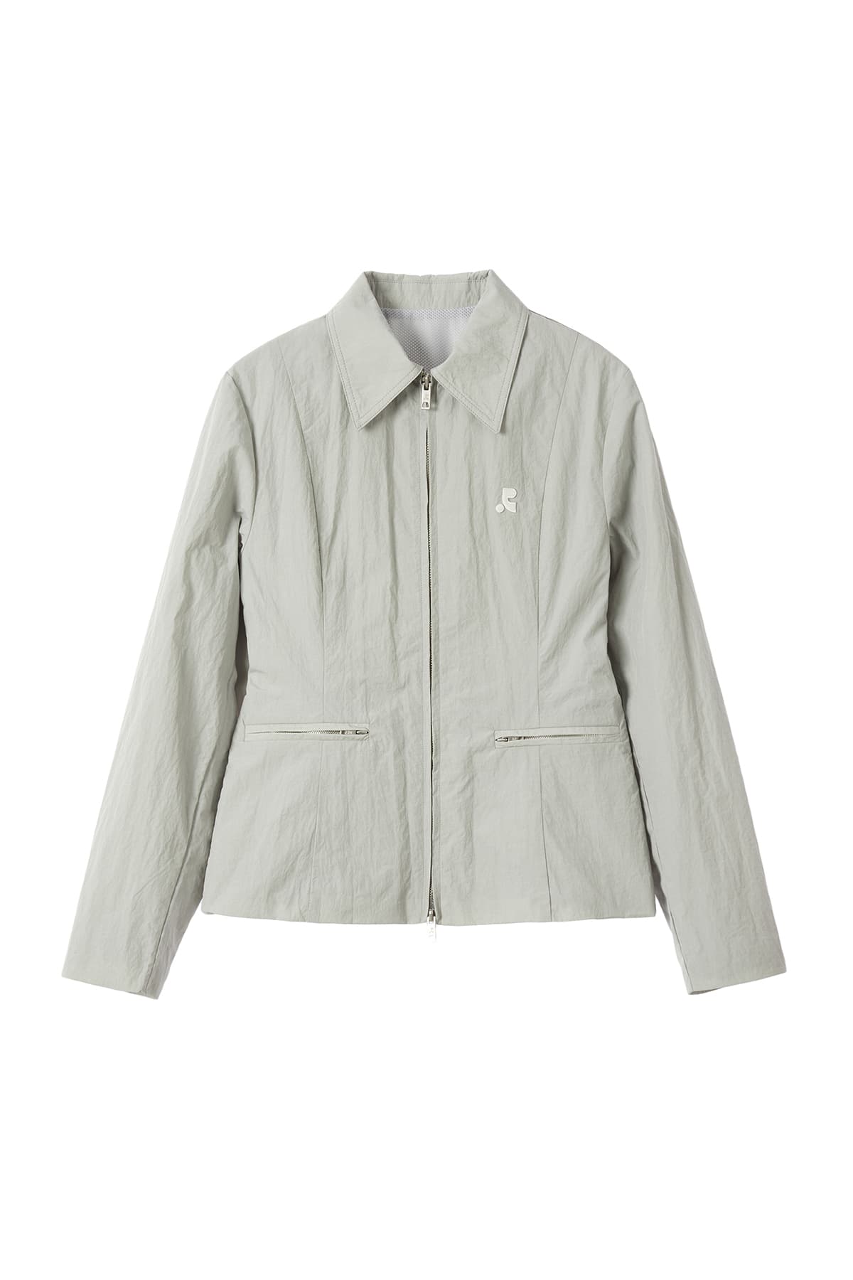 RR TWO WAY ZIPPER NYLON JACKET - LIGHTGREY