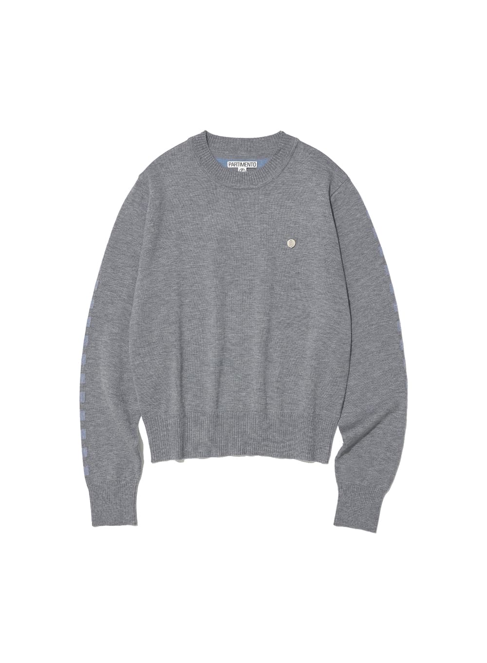 CONTRAST STRIPE KNIT CREWNECK_MELANGE