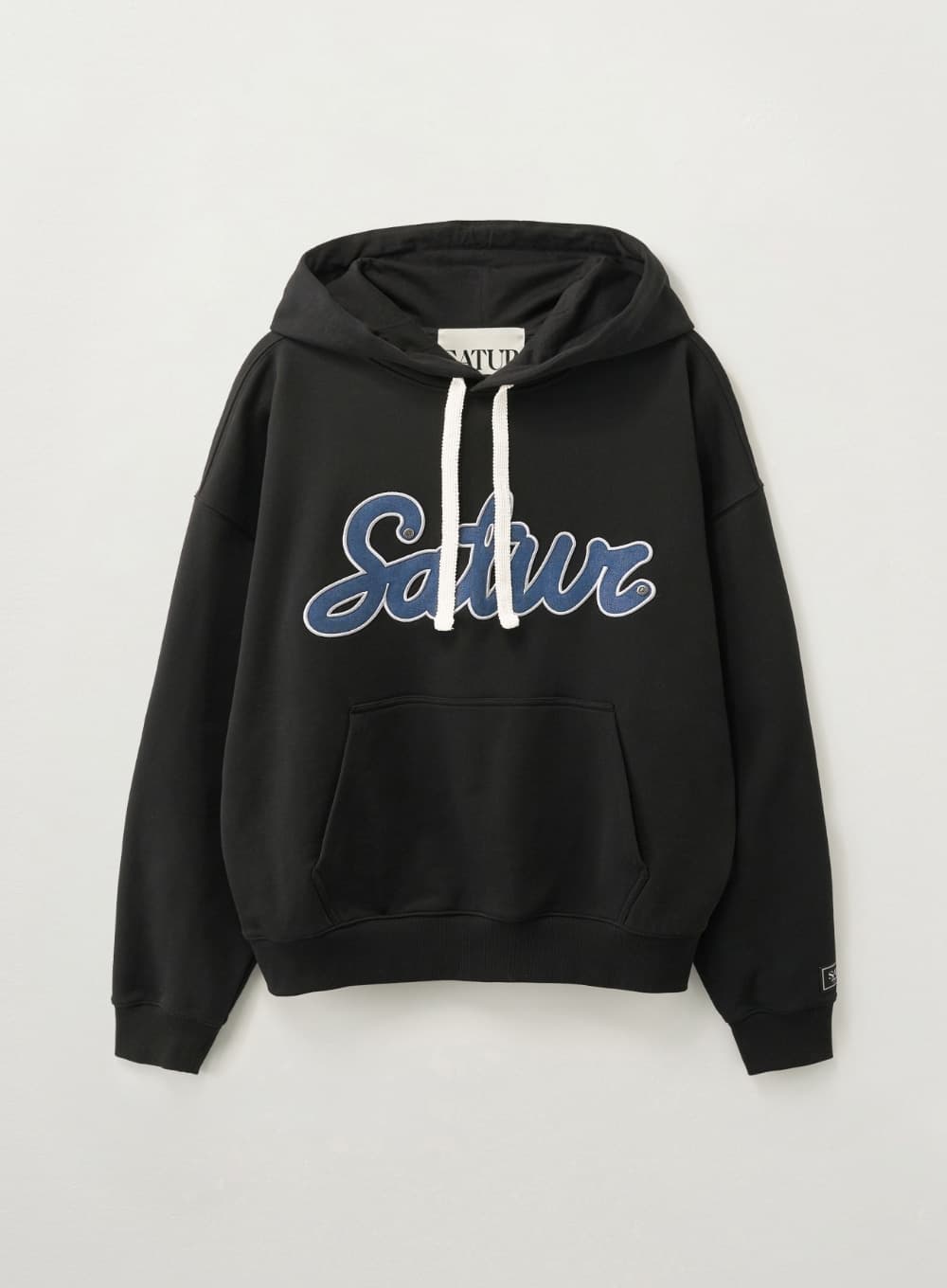 Lugo Denim Patch Hoodie - Black