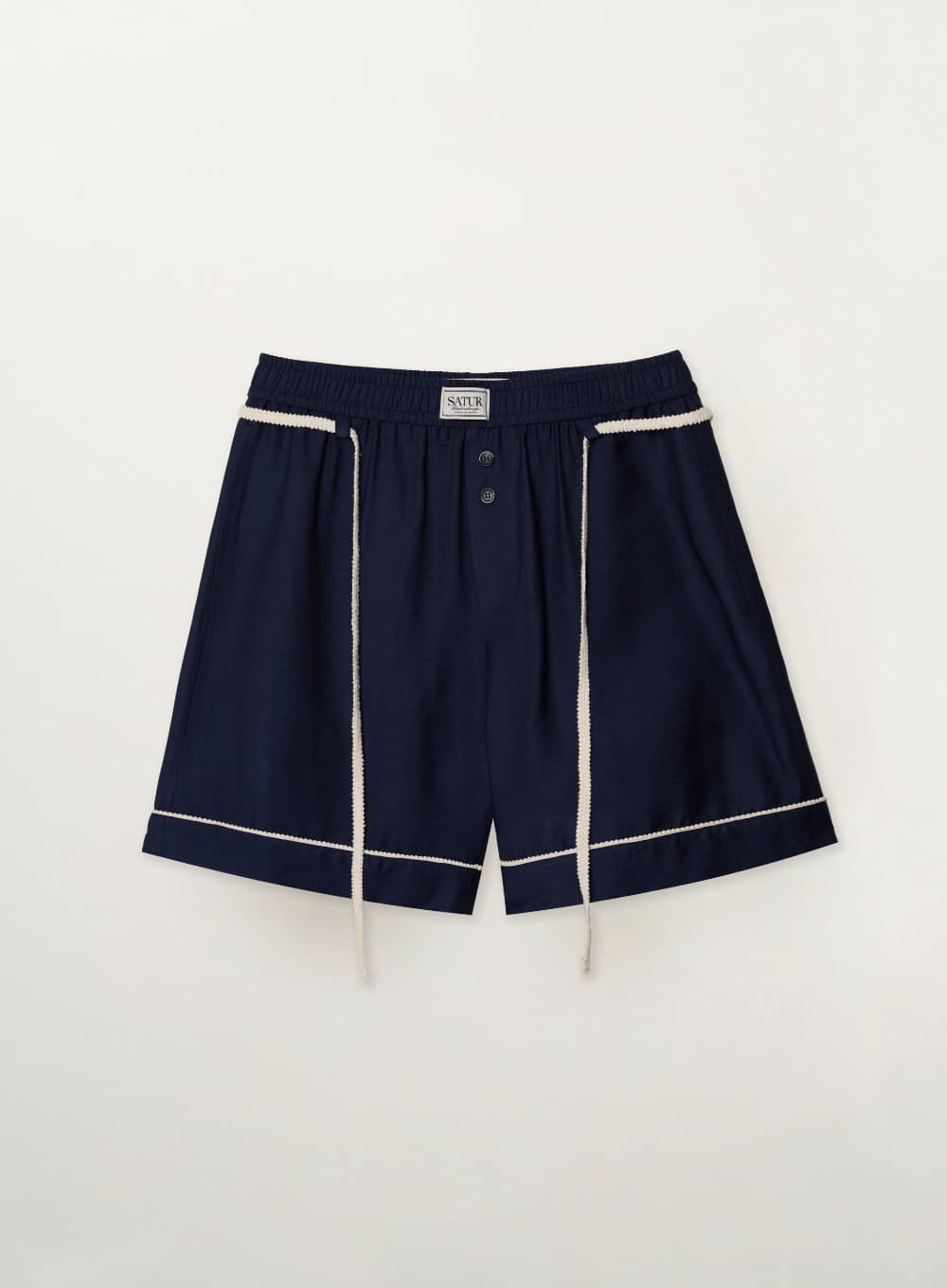 Homewear Lace-up Banding Shorts - Navy