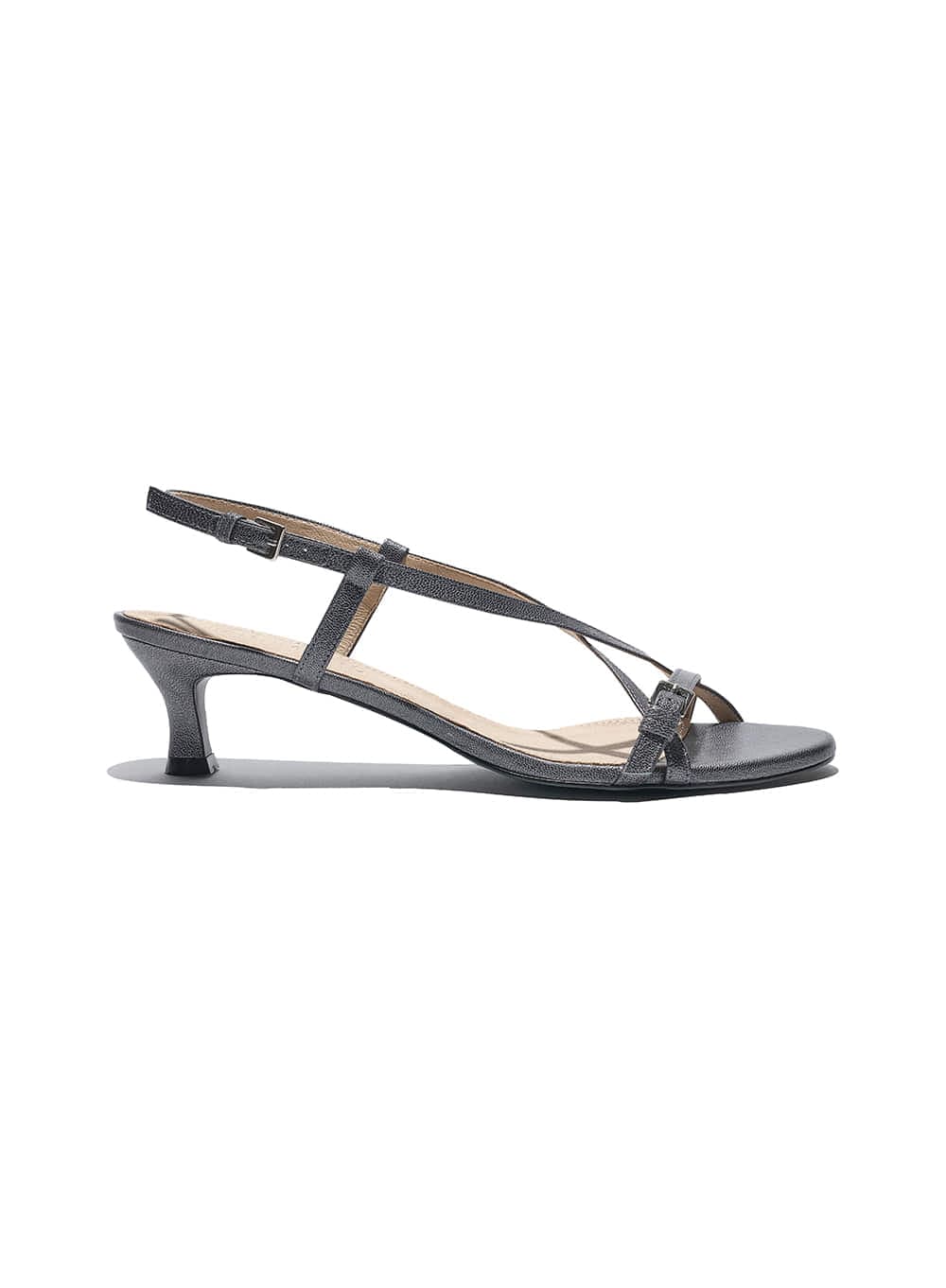 BUCKLE STRAPPY SANDALS_DARK GREY