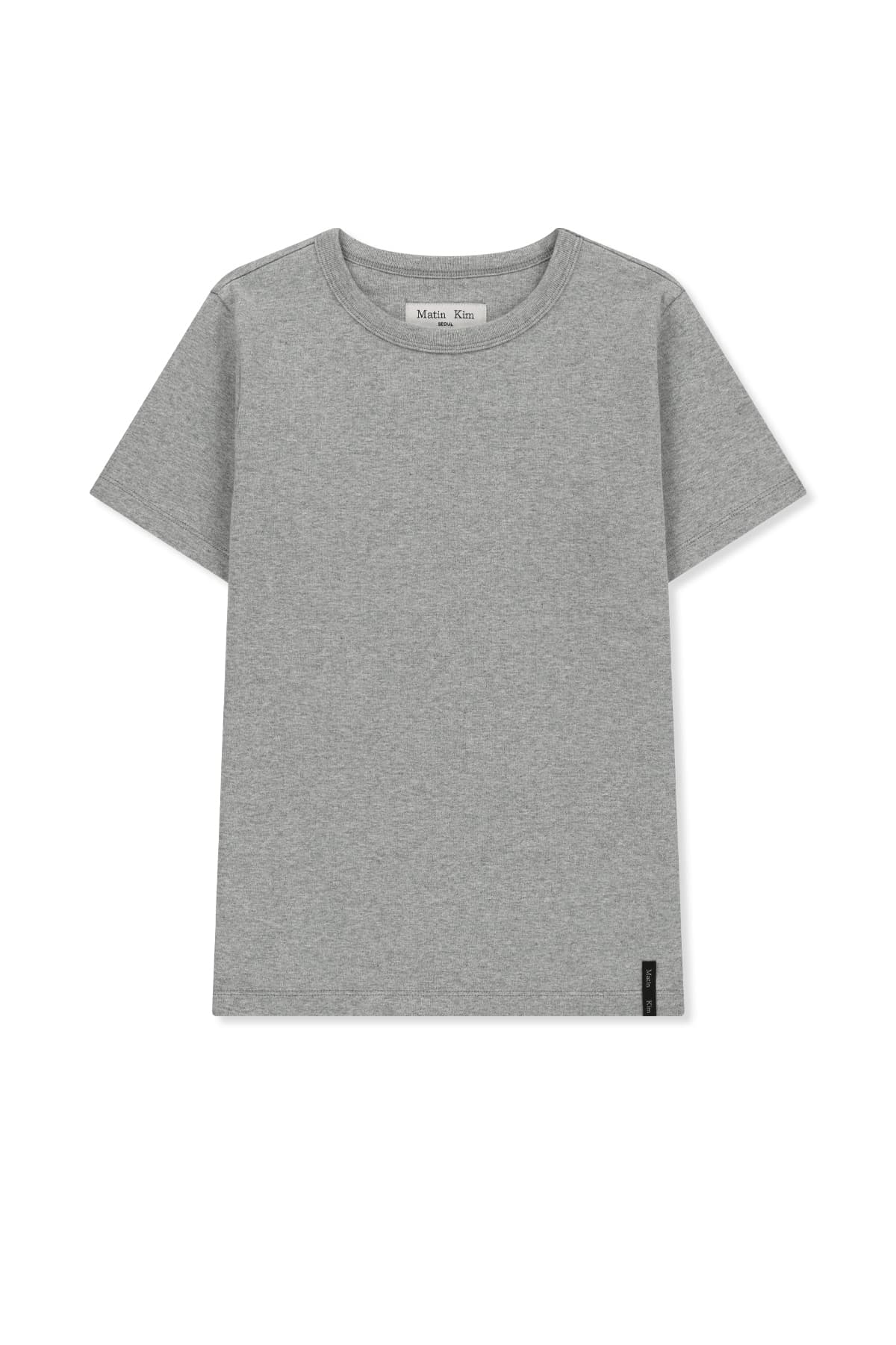 LABEL DETAIL SLIM FIT TOP IN GREY