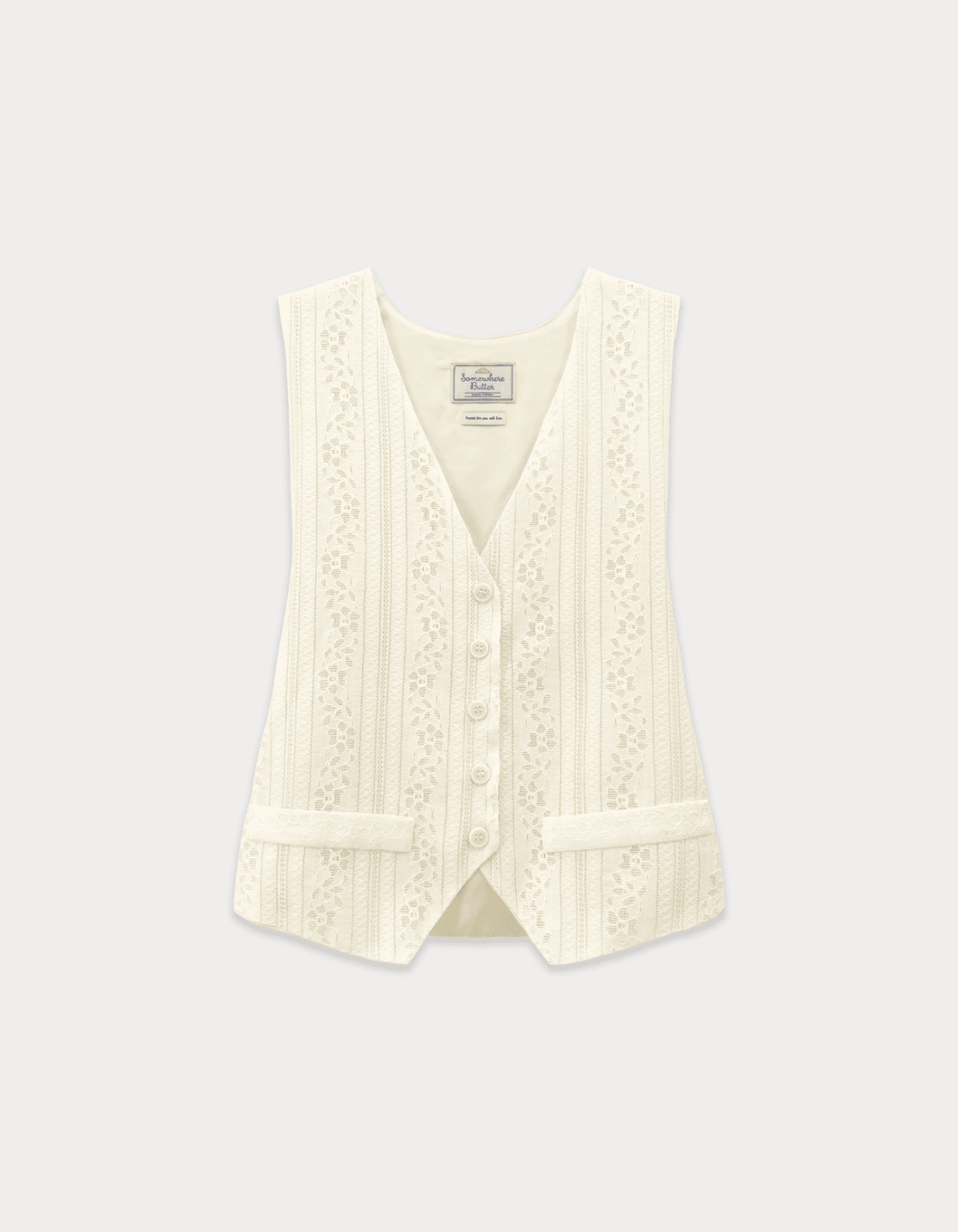 Vintage Lace Vest - Cream