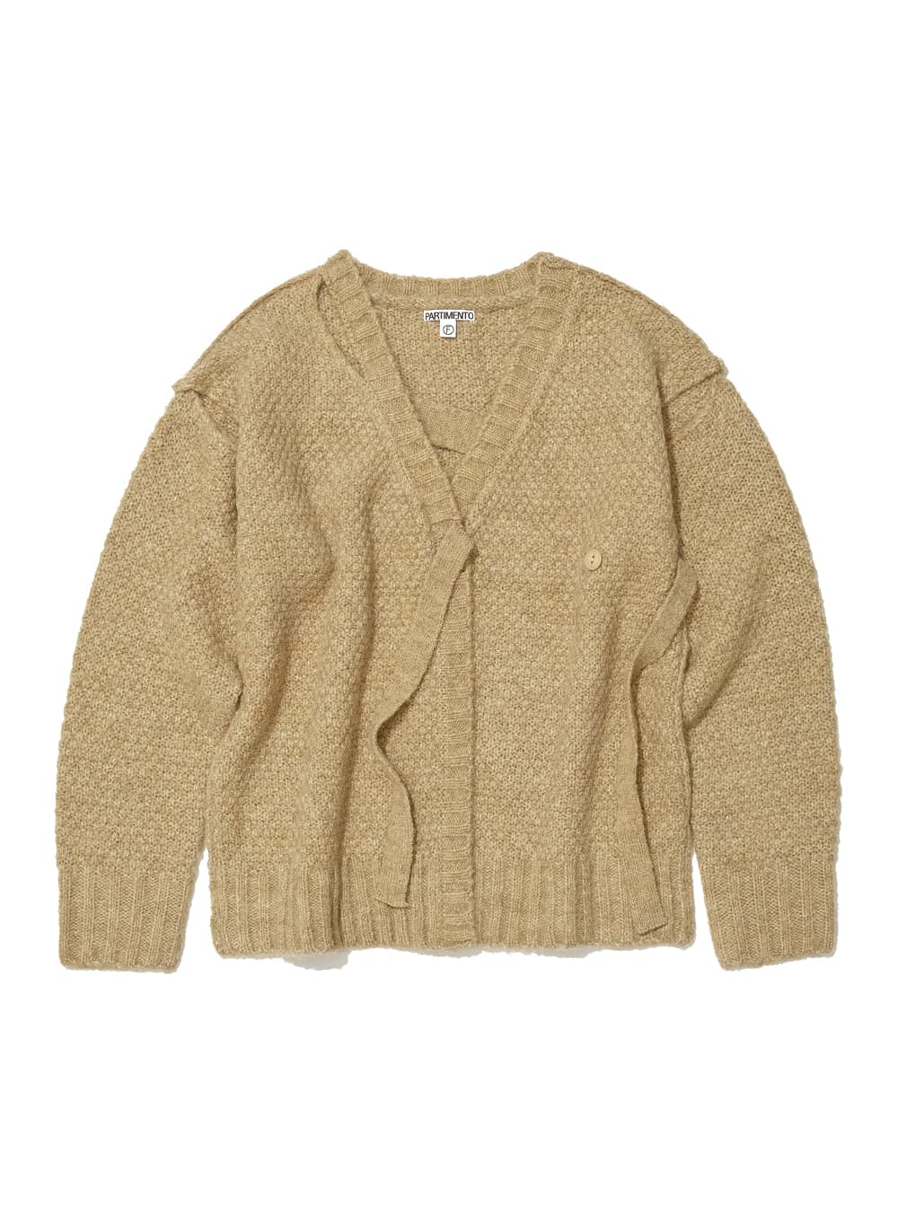 CUT-OUT WRAP KNIT CARDIGAN_MUSTARD