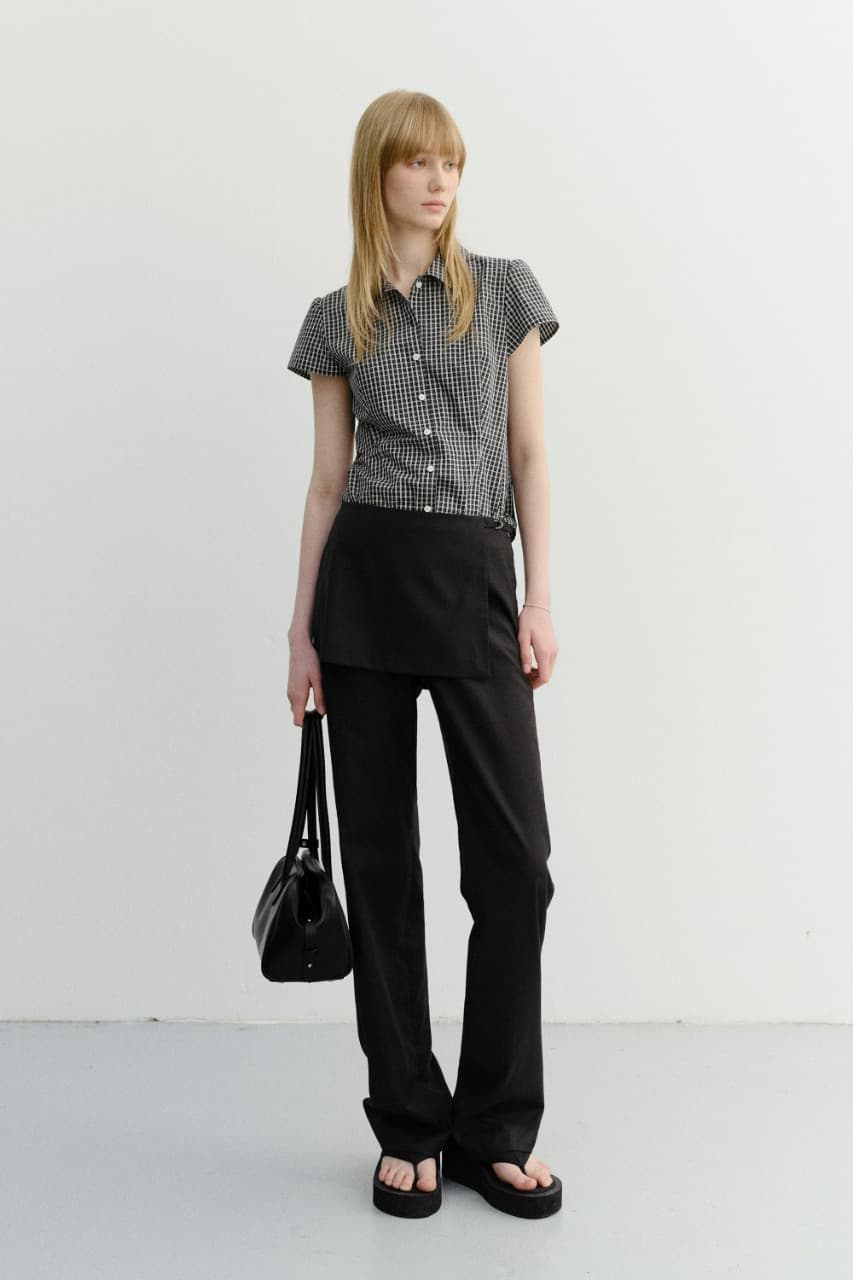 SKIRT LAYERED SLIM PANTS BLACK_UDPA6B226BK