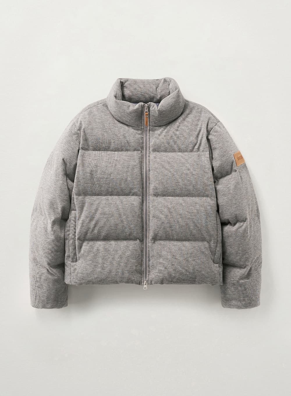 (W) Knit Puffer Duck Down Padding - Gray