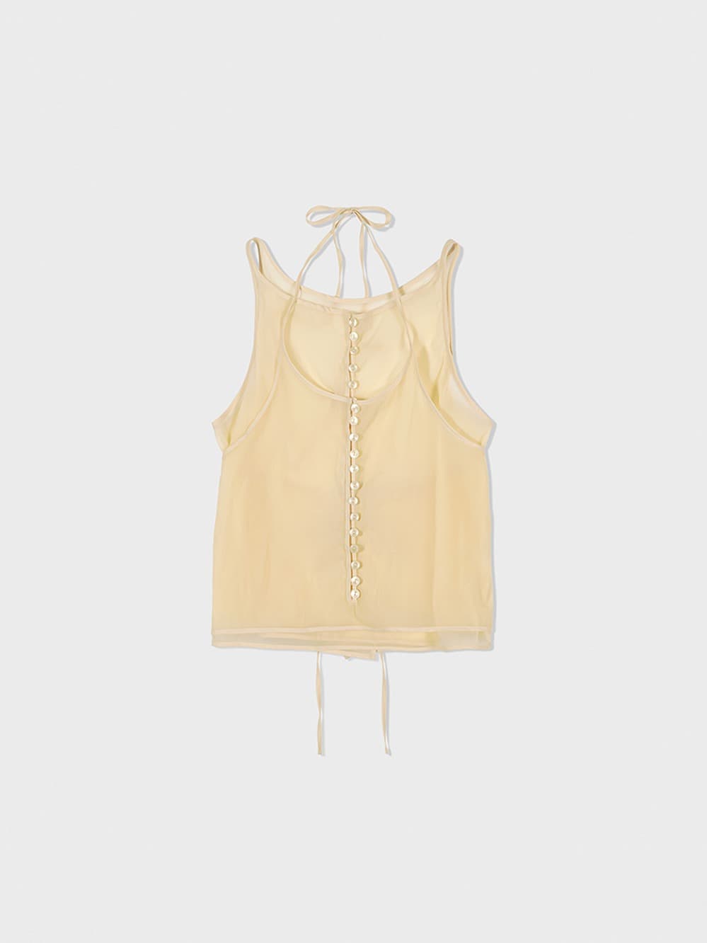 See-Through Button Loop Top_Beige
