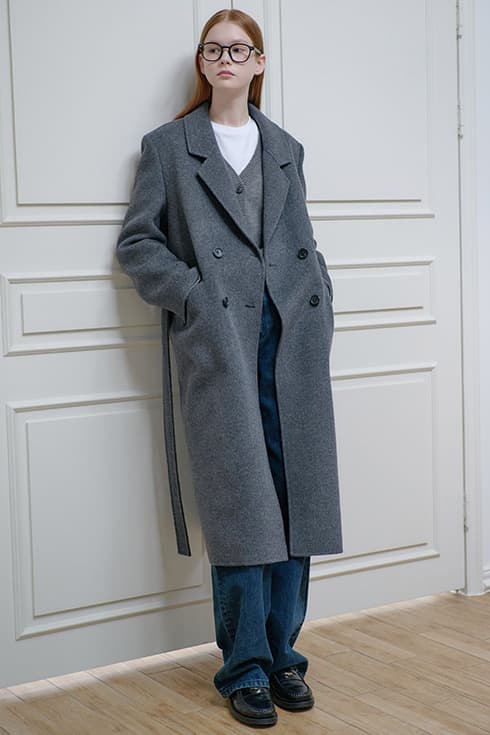 25FN relax-fit double handmade coat [CHA]