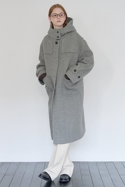 School-look hoody coat [M/GY]