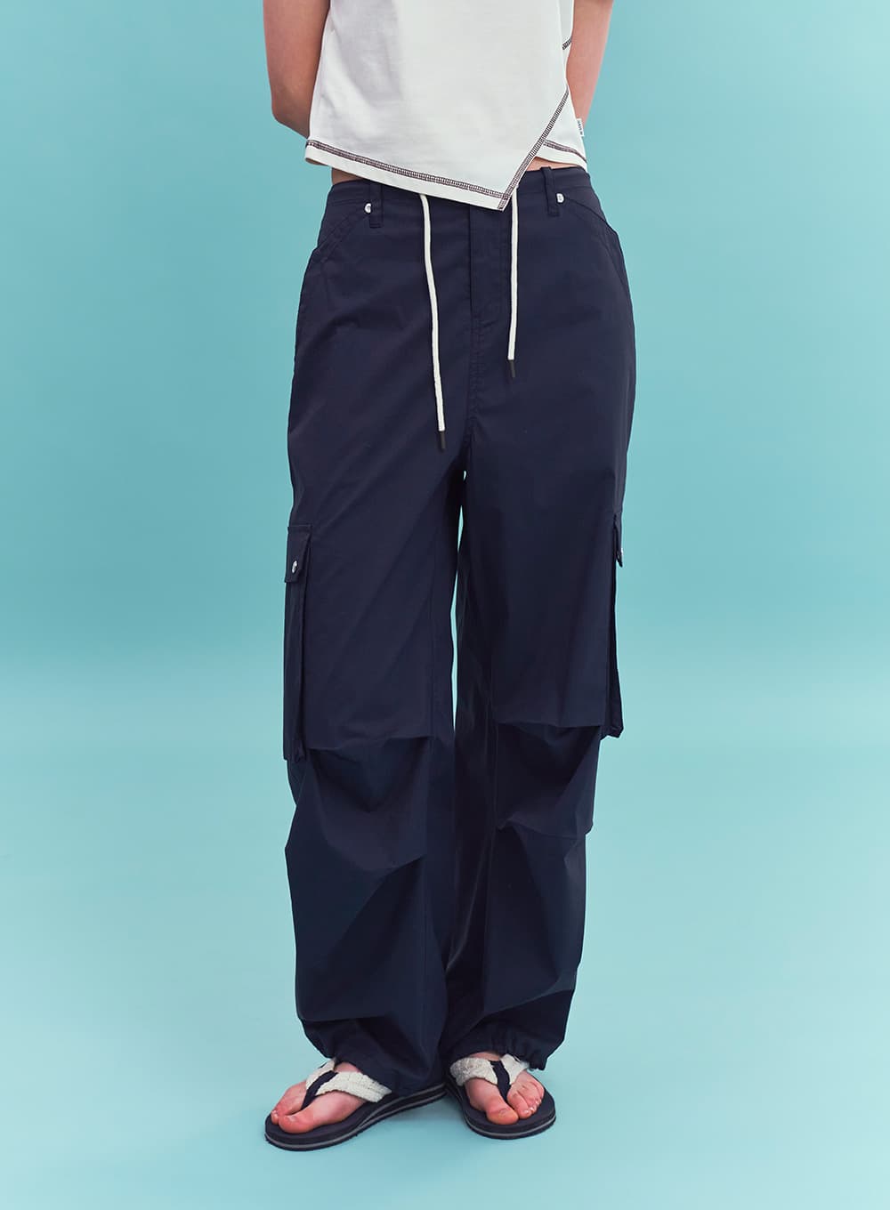 (W) Pocket Parachute Pants - Navy