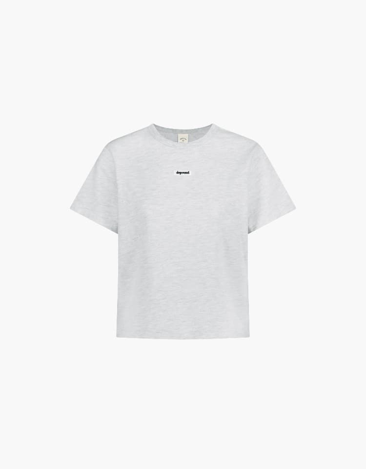 box logo standard crop t-shirt - white melange