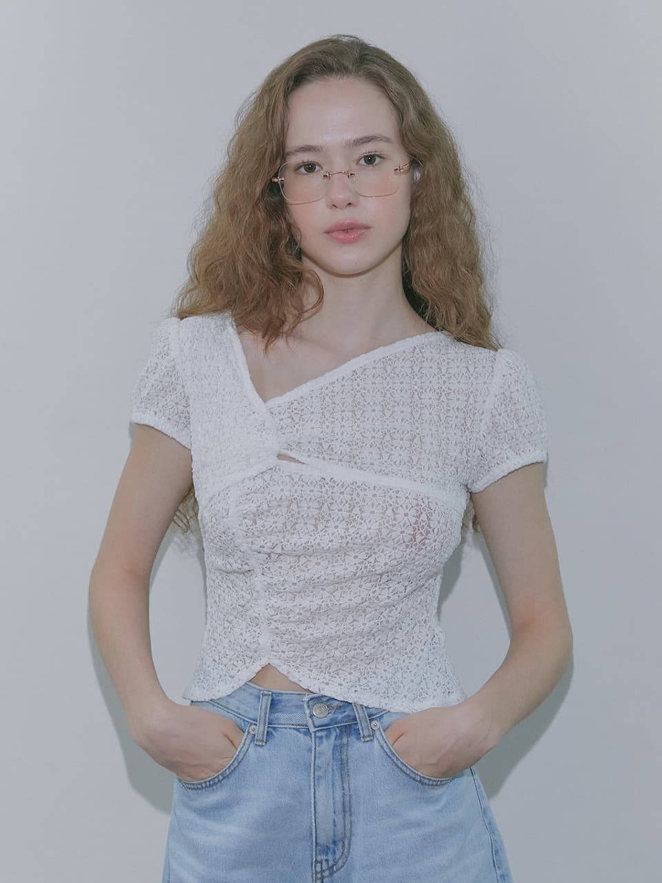 LACE DRAPE TOP (IVORY)